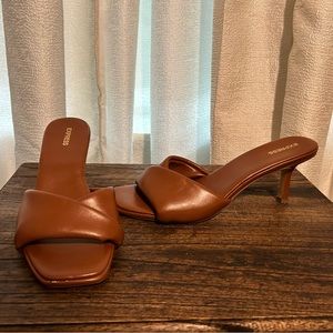 Express brown mule sandals
